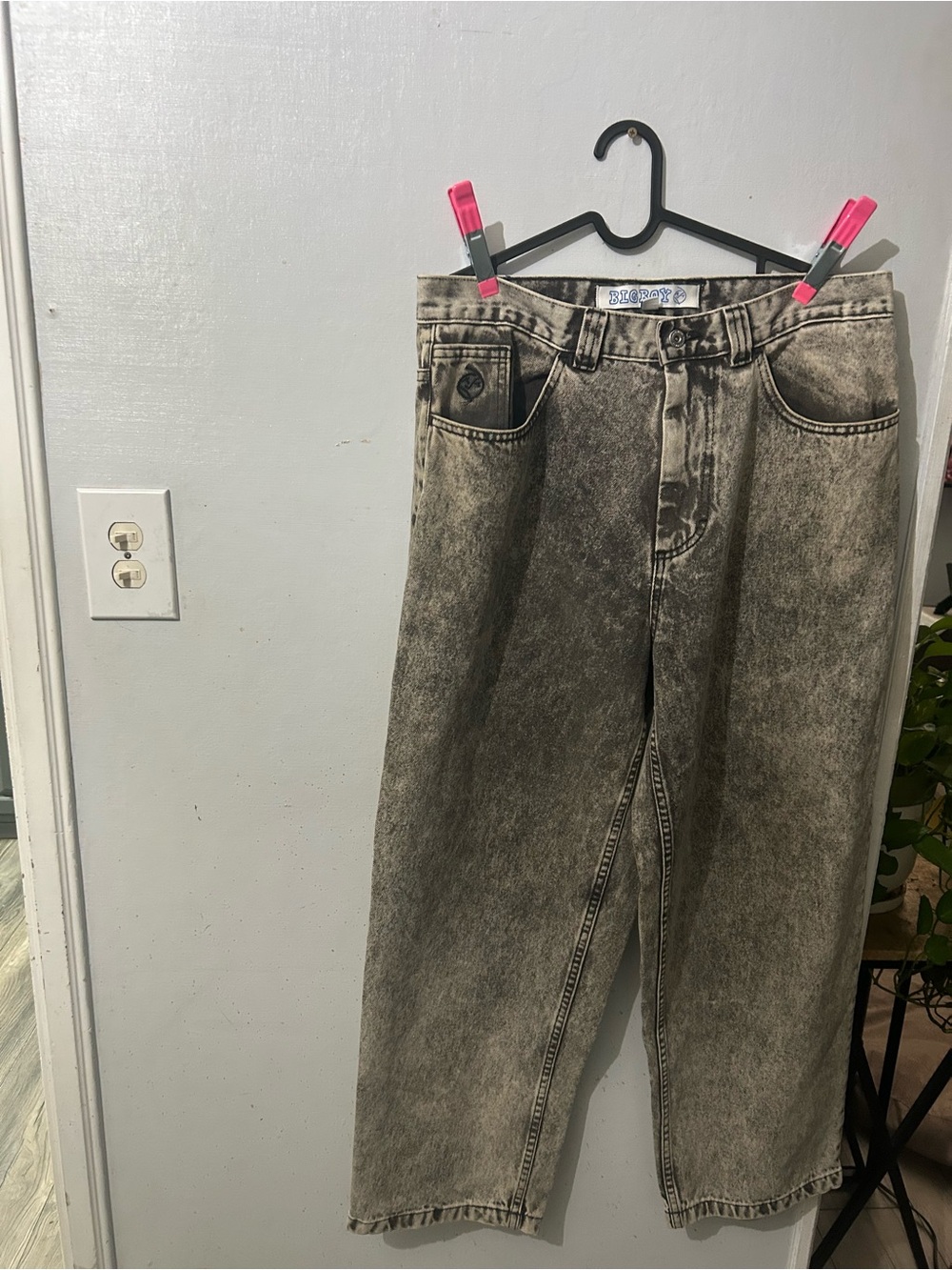Big Boy Men's Washed Gray Denim Jeans - Relaxed Fit Polar Skater